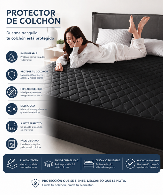 PROTECTOR DE COLCHONES QUEEN 60X74 / A PRUEBA DE AGUA